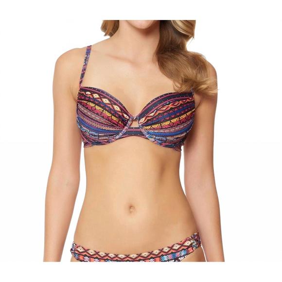 NEW JESSICA SIMPSON queen d-cup underwire bikini top in cherokee - Picture 1 of 2